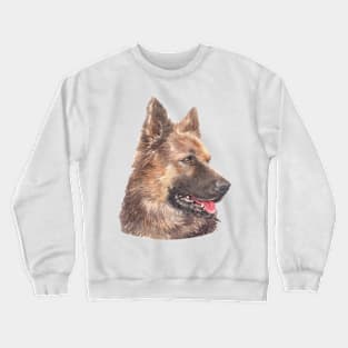 Beautiful German Shepherd Watercolor Art Crewneck Sweatshirt